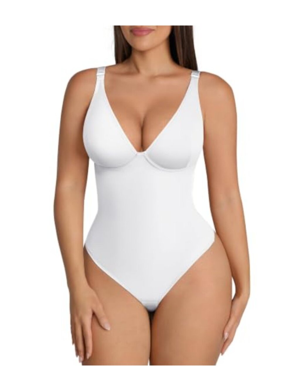 Shapewear Bodysuit Tummy Control Deep V Neck Thong Bodysuit